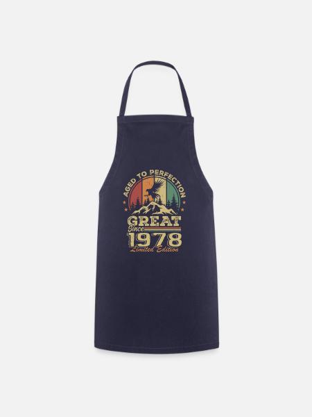 Anniversaire vintage 1978 - idée cadeau rétro 1978 - Tablier de cuisine - marine