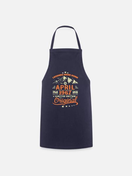 April 1967 Birthday Gift 1967 Legends April - Cooking Apron - navy