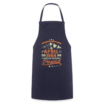 April 1984 Birthday Gift 1984 Legends April - Cooking Apron - navy - Front - AI Model Male 185 dark (185cm)