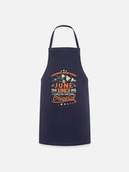 June 1963 Original Born June 1963 Birthday - Cooking Apron - navy