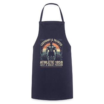 Vintage 1959 Fitness Cadeau D'anniversaire 1959 - Tablier de cuisine - marine - Devant - AI Model Male 185 dark (185cm)