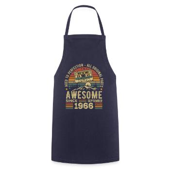September 1966 Birthday Gift September 1966 - Cooking Apron - navy - Front - AI Model Male 185 dark (185cm)