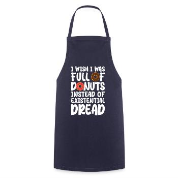 I wish I was full of donuts instead of existential - Cooking Apron - navy - Front - AI Model Male 185 dark (185cm)