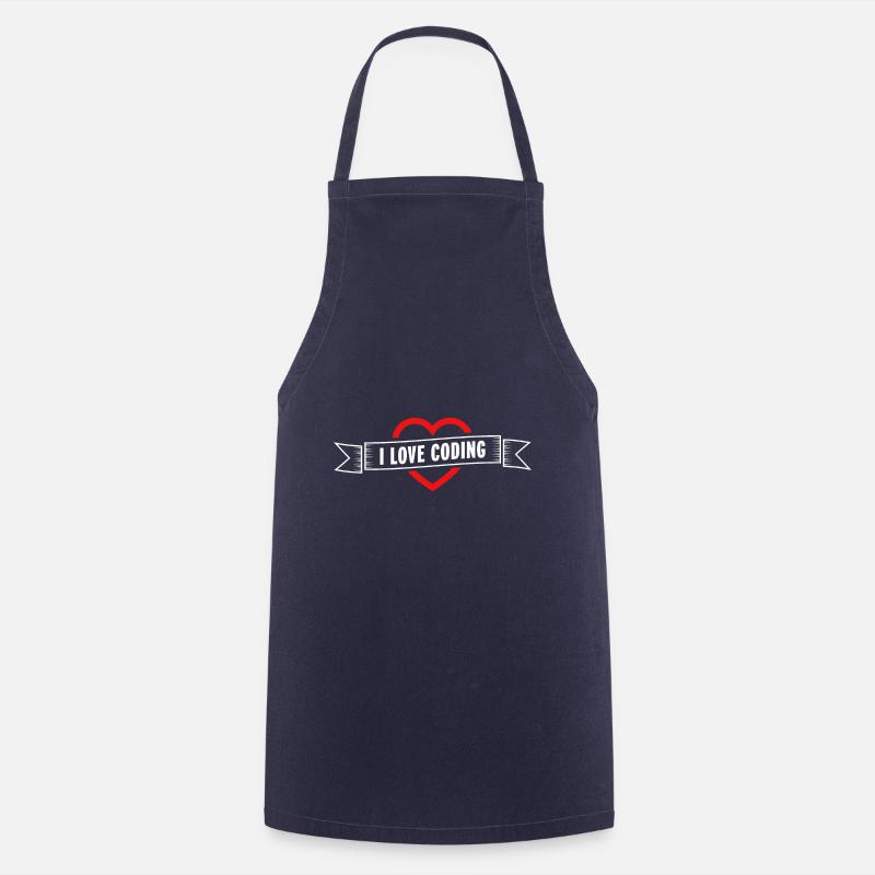Ich liebe es, Herz zu codieren Geschenk für Programmierersohn - Kochschürze - Navy