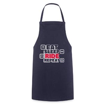 Eating, sleeping, cycling, repeating - Cooking Apron - navy - Front - AI Model Male 185 dark (185cm)