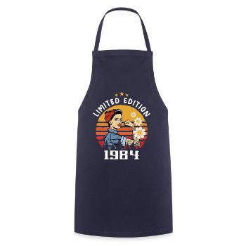 Retro Birth Year 1984 Vintage Birthday 1984 - Cooking Apron - navy - Front - AI Model Male 185 dark (185cm)