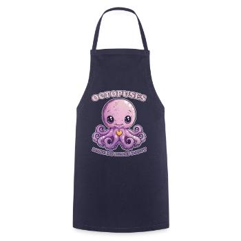 Funny Octopus Cephalopod Squid Gift - Cooking Apron - navy - Front - AI Model Male 185 dark (185cm)