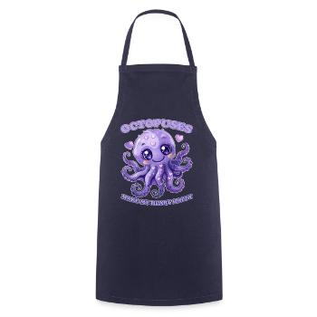 Funny Octopus Cephalopod Squid Gift - Cooking Apron - navy - Front - AI Model Male 185 dark (185cm)