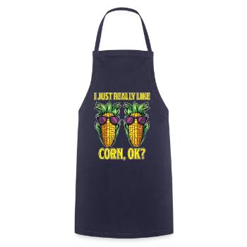 Corn on the cob saying corn funny corn on the cob gift - Cooking Apron - navy - Front - AI Model Male 185 dark (185cm)