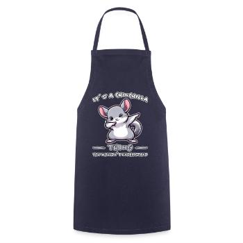 Dabbing Chinchilla Dire Blague Chinchilla Cadeau - Tablier de cuisine - marine - Devant - AI Model Male 185 dark (185cm)