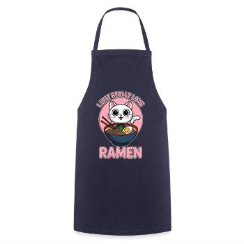 Ramen Cat Anime Funny Kawaii Ramen Gift - Cooking Apron - navy - Front - AI Model Male 185 dark (185cm)