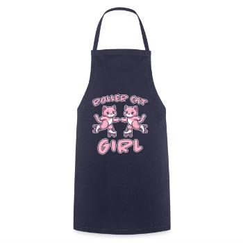 Roller Cat Girl Skating Girl Roller Skates Gift - Cooking Apron - navy - Front - AI Model Male 185 dark (185cm)