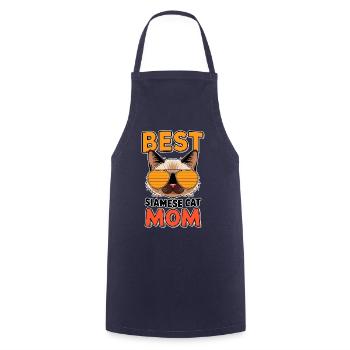 Siamkatze Spruch Siamkatze Mama Siamkatze Geschenk - Kochschürze - Navy - Vorne - AI Model Male 185 dark (185cm)