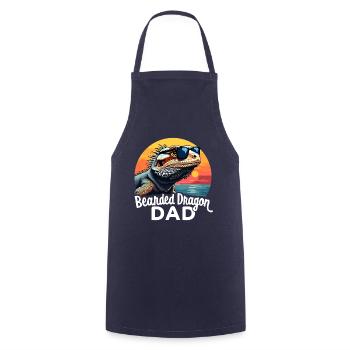 Dragon barbu disant papa drôle dragon barbu cadeau - Tablier de cuisine - marine - Devant - AI Model Male 185 dark (185cm)