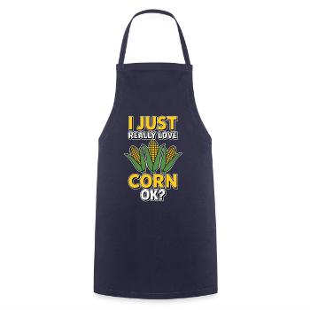 Corn on the cob saying corn funny corn on the cob gift - Cooking Apron - navy - Front - AI Model Male 185 dark (185cm)