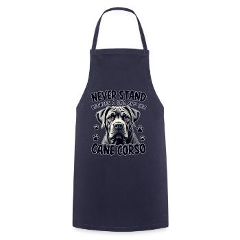Cane Corso Italiano Cadeau drôle de Cane Corso - Tablier de cuisine - marine - Devant - AI Model Male 185 dark (185cm)