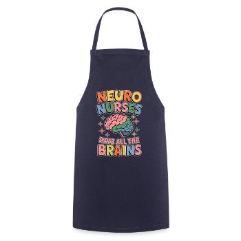 Neuro Nurse Nurse Neurology Gift - Cooking Apron - navy - Front - AI Model Male 185 dark (185cm)