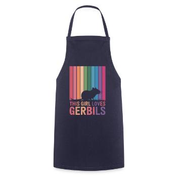Gerbil Saying Racing Rat Girl Gerbil Gift - Cooking Apron - navy - Front - AI Model Male 185 dark (185cm)