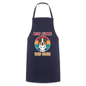 Australian Shepherd Dad Funny Aussie Gift - Cooking Apron - navy - Front - AI Model Male 185 dark (185cm)