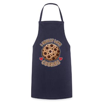Cookies Saying Chocolate Cookies Funny Cookie Gift - Cooking Apron - navy - Front - AI Model Male 185 dark (185cm)