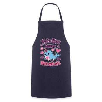 Narval Dire Narvals Drôle Narval Cadeau - Tablier de cuisine - marine - Devant - AI Model Male 185 dark (185cm)