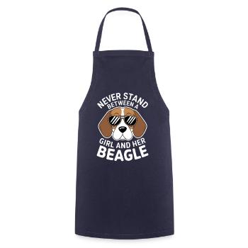 Beagle Mädchen Hunde Lustiges Beagle Geschenk - Kochschürze - Navy - Vorne - AI Model Male 185 dark (185cm)