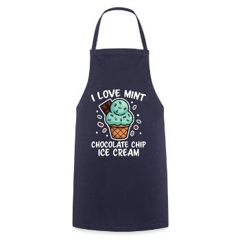 Schoko Minz Eis Spruch Lustiges Minz Eis Geschenk - Kochschürze - Navy - Vorne - AI Model Male 185 dark (185cm)