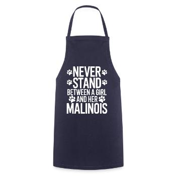 Belgian Shepherd Saying Malinois Gift - Cooking Apron - navy - Front - AI Model Male 185 dark (185cm)