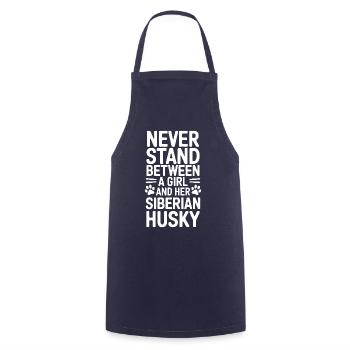 Siberian Husky Saying Siberian Huskies Gift - Cooking Apron - navy - Front - AI Model Male 185 dark (185cm)