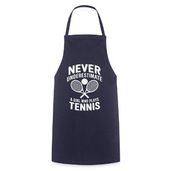 Tennis Dire Fille Drôle Tennis Cadeau - Tablier de cuisine - marine - Devant - AI Model Male 185 dark (185cm)