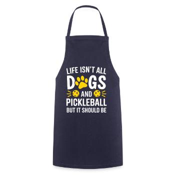 Pickleball Saying Dog Funny Pickleball Gift - Cooking Apron - navy - Front - AI Model Male 185 dark (185cm)