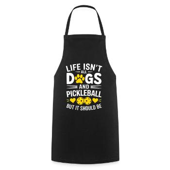 Pickleball Saying Dog Funny Pickleball Gift - Cooking Apron - black - Front - AI Model Male 185 dark (185cm)