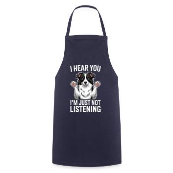 Border Collie disant drôle Border Collie cadeau - Tablier de cuisine - marine - Devant - AI Model Male 185 dark (185cm)