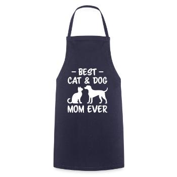 Katze und Hund Spruch Lustiges Haustier Geschenk - Kochschürze - Navy - Vorne - AI Model Male 185 dark (185cm)