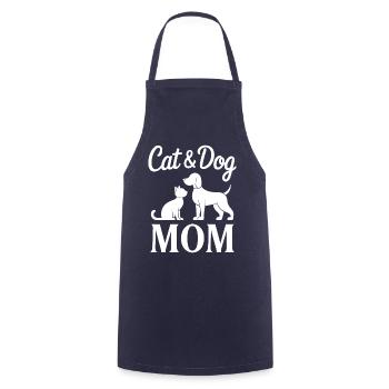 Katze und Hund Spruch Lustiges Haustier Geschenk - Kochschürze - Navy - Vorne - AI Model Male 185 dark (185cm)