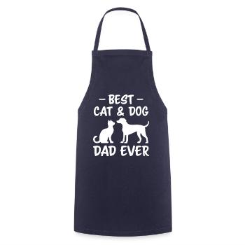 Katze und Hund Spruch Lustiges Haustier Geschenk - Kochschürze - Navy - Vorne - AI Model Male 185 dark (185cm)