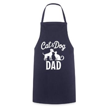 Katze und Hund Spruch Lustiges Haustier Geschenk - Kochschürze - Navy - Vorne - AI Model Male 185 dark (185cm)