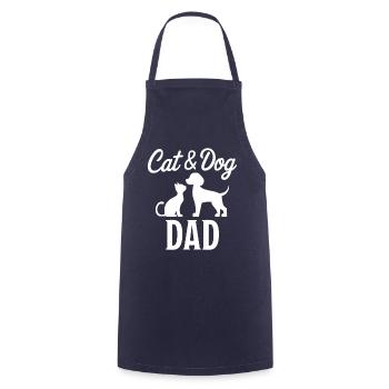 Katze und Hund Spruch Lustiges Haustier Geschenk - Kochschürze - Navy - Vorne - AI Model Male 185 dark (185cm)