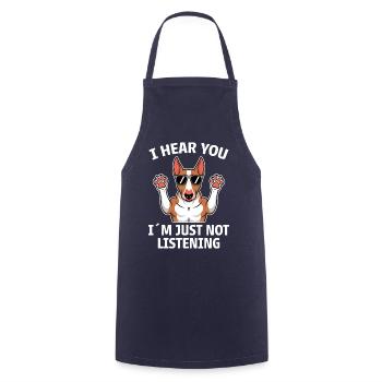 Bullterrier Spruch Lustiges Bullterrier Geschenk - Kochschürze - Navy - Vorne - AI Model Male 185 dark (185cm)