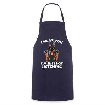 Doberman Disant Chiens Drôle Doberman Cadeau - Tablier de cuisine - marine - Devant - AI Model Male 185 dark (185cm)