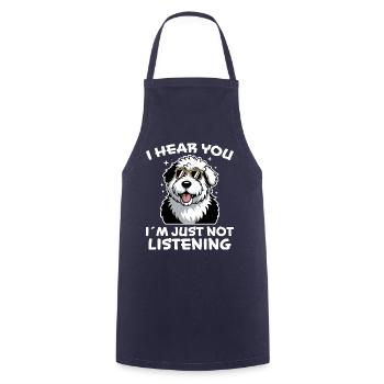 Old English Sheepdog Saying Joke Sheepdog Gift - Cooking Apron - navy - Front - AI Model Male 185 dark (185cm)