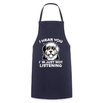 Old English Sheepdog Saying Joke Sheepdog Gift - Cooking Apron - navy - Front - AI Model Male 185 dark (185cm)