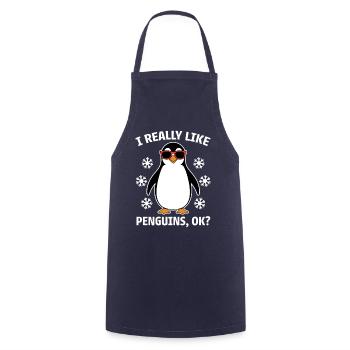 Pinguin Spruch Lustige Pinguine Geschenk - Kochschürze - Navy - Vorne - AI Model Male 185 dark (185cm)