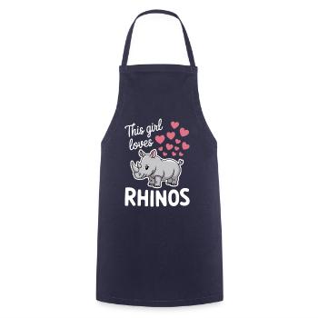 Rhino Disant Rhinos Drôle Rhino Cadeau - Tablier de cuisine - marine - Devant - AI Model Male 185 dark (185cm)