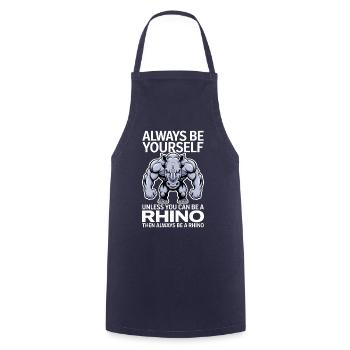 Rhino Disant Rhinos Drôle Rhino Cadeau - Tablier de cuisine - marine - Devant - AI Model Male 185 dark (185cm)