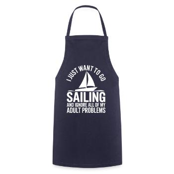 Sailing Saying Sailor Sailing Gift - Cooking Apron - navy - Front - AI Model Male 185 dark (185cm)