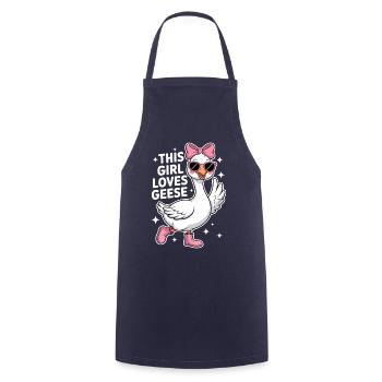 Gans Spruch Mädchen Gänse Lustiges Gans Geschenk - Kochschürze - Navy - Vorne - AI Model Male 185 dark (185cm)