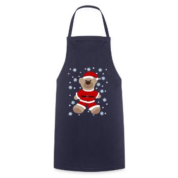 Brown Teddy Bear Santa Claus Suit, Snow Star - Cooking Apron - navy - Front - AI Model Male 185 dark (185cm)