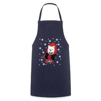 Snow skateboard dog, pug, bulldog, sport cool - Cooking Apron - navy - Front - AI Model Male 185 dark (185cm)
