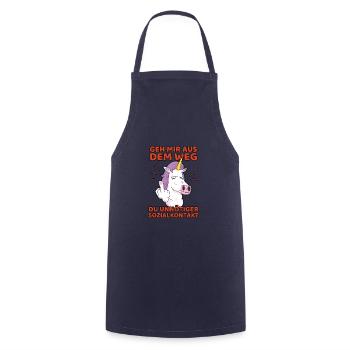 Get out of my way you unnecessary social contact - Cooking Apron - navy - Front - AI Model Male 185 dark (185cm)